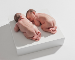 Sa, Jinks, Untitled (Babies) 2012, silicone, pigment, resin, human hair, 36 x 36 x 18cm